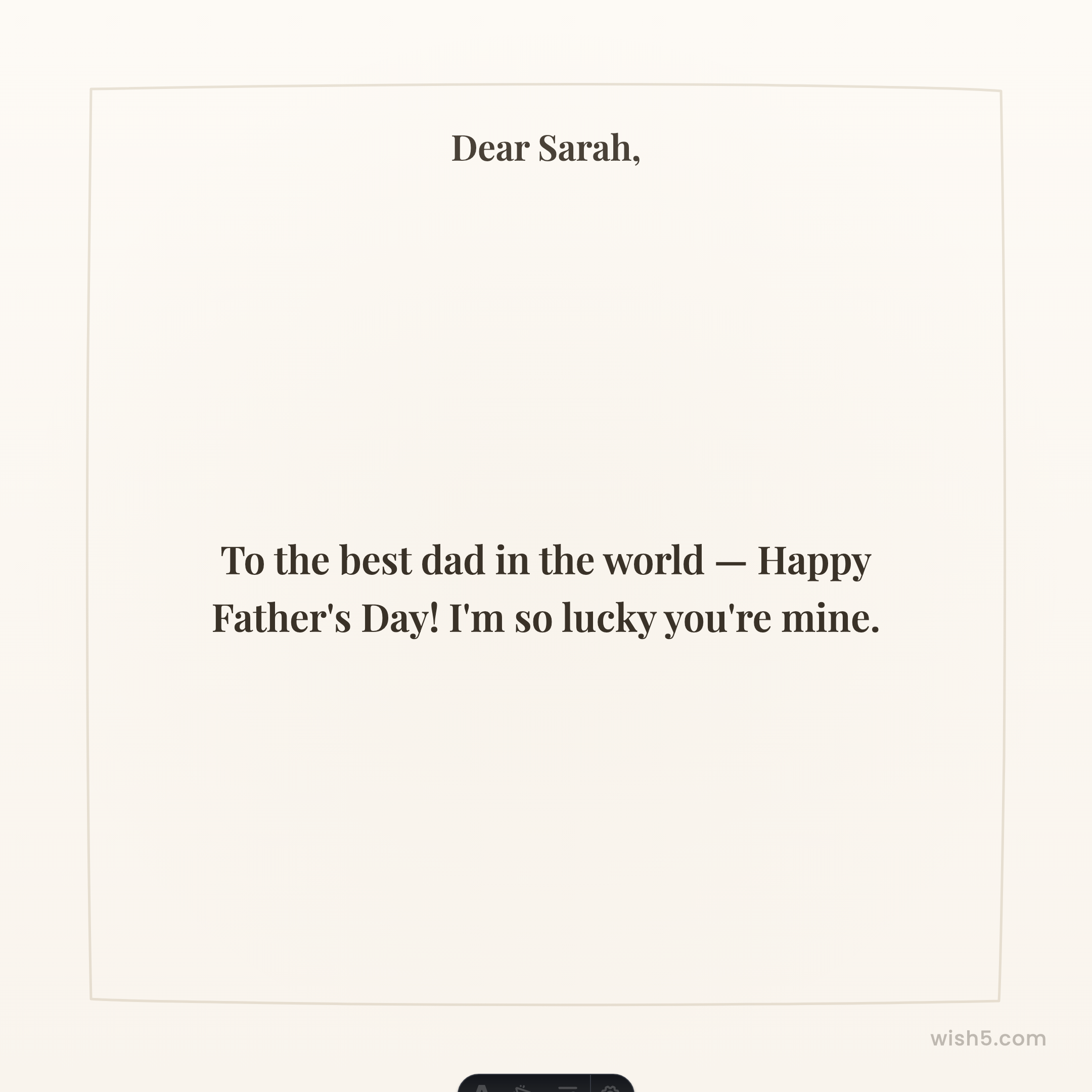 Free fathers day greeting card example — Warm Paper template