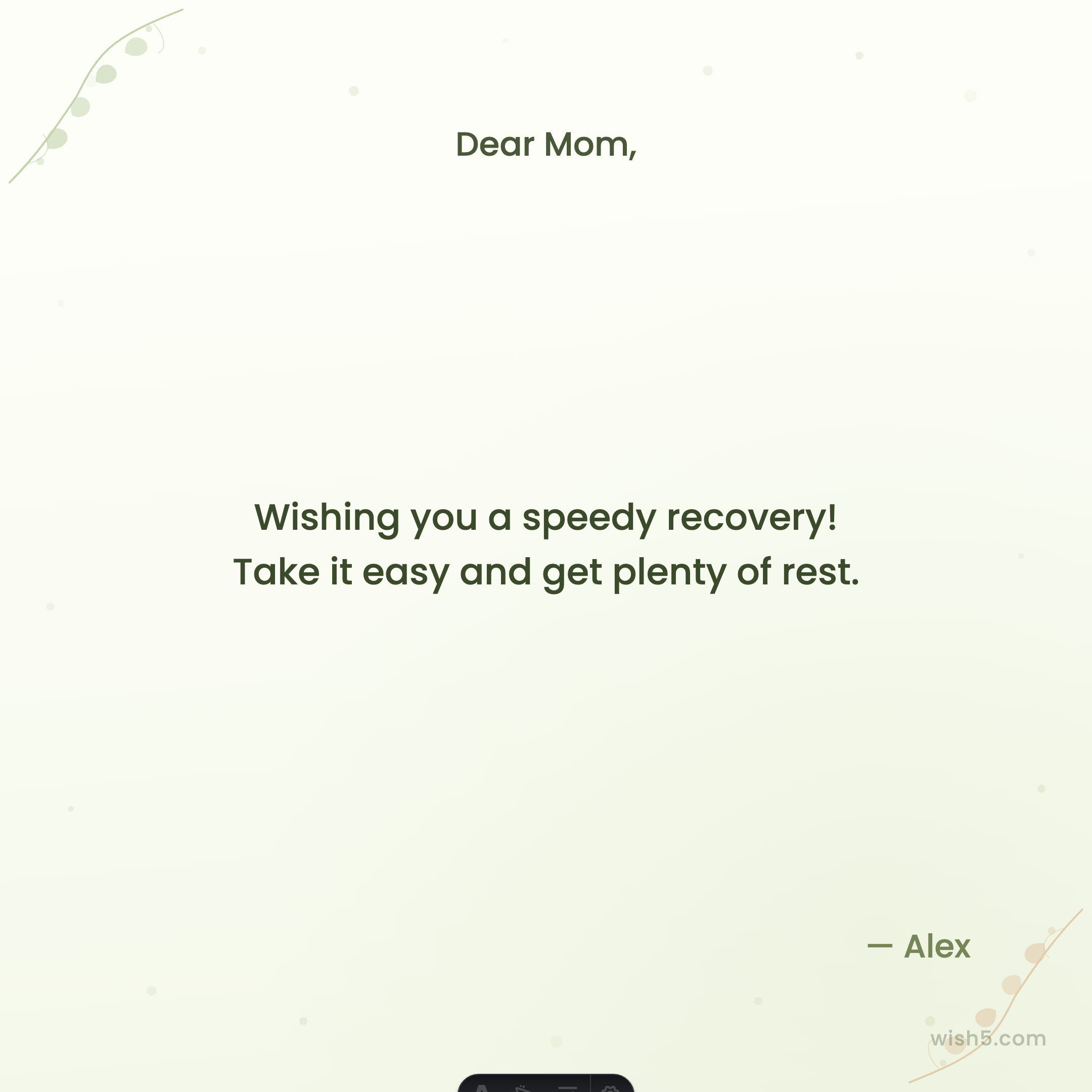 Free get well greeting card example — Wildflower Meadow template