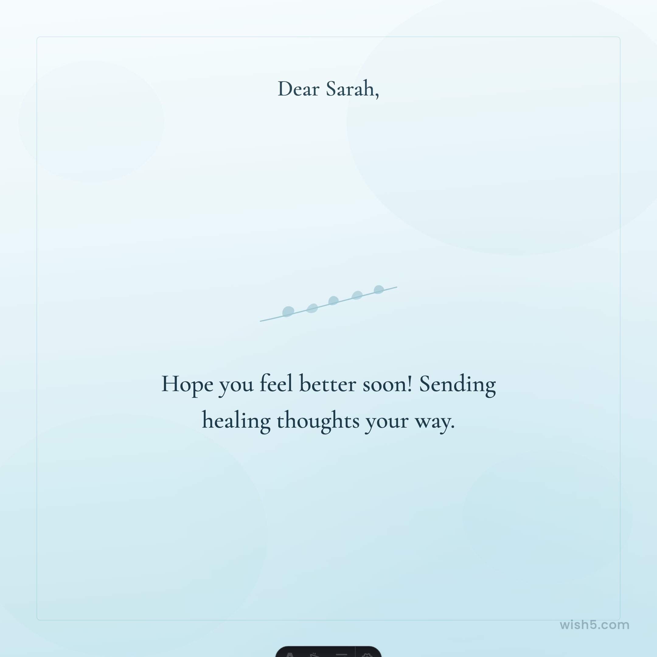 Free get well greeting card example — Ocean Tide template