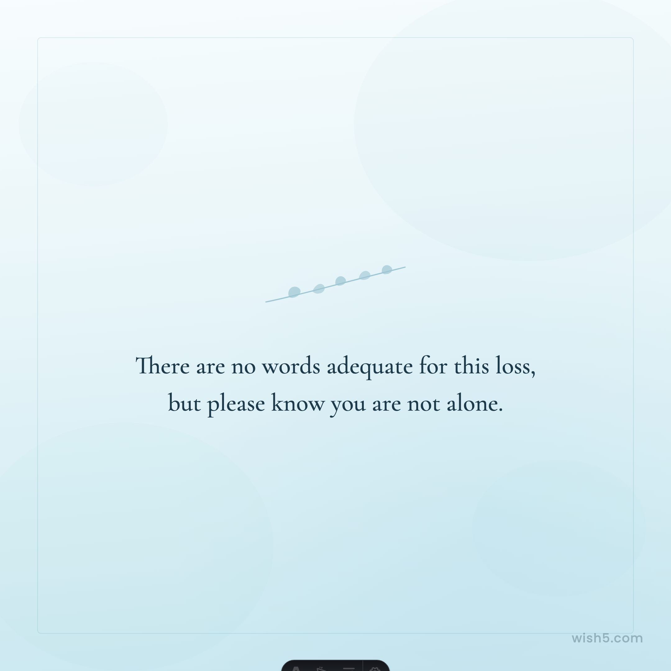 Free sympathy greeting card example — Ocean Tide template