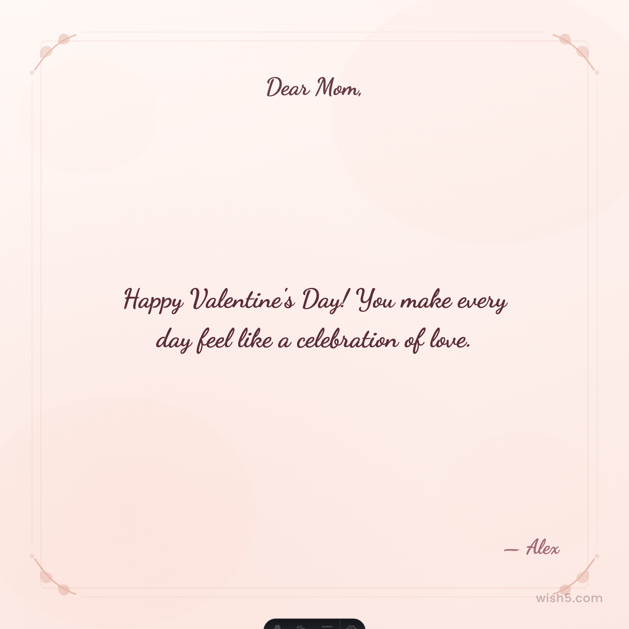 Free valentines greeting card example — Blush Peony template